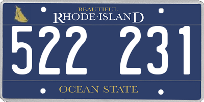 RI license plate 522231