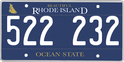 RI license plate 522232