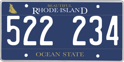 RI license plate 522234