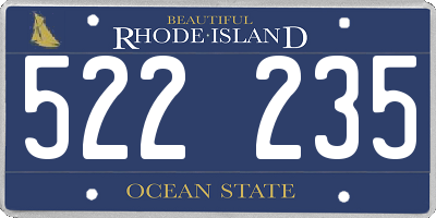 RI license plate 522235