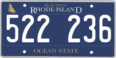 RI license plate 522236