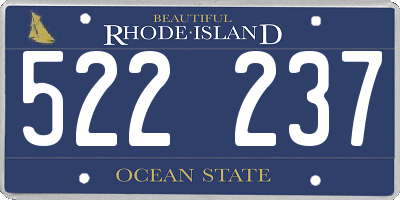 RI license plate 522237