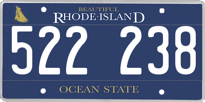 RI license plate 522238
