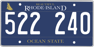 RI license plate 522240