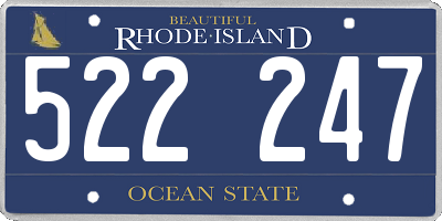 RI license plate 522247