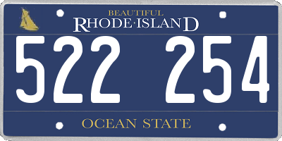 RI license plate 522254