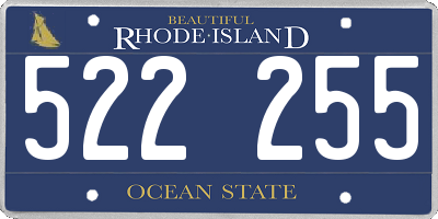 RI license plate 522255