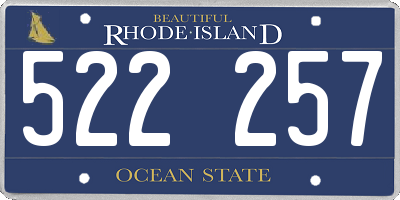 RI license plate 522257