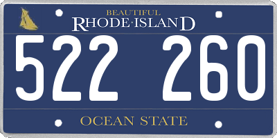 RI license plate 522260
