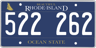 RI license plate 522262