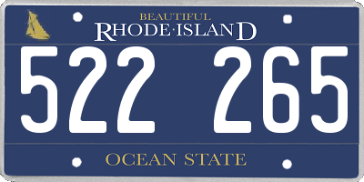 RI license plate 522265