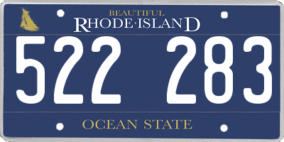 RI license plate 522283