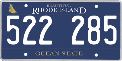 RI license plate 522285