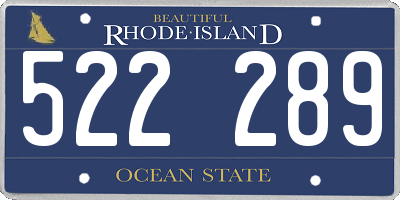 RI license plate 522289