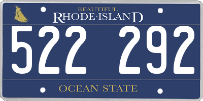 RI license plate 522292