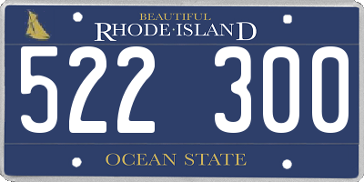 RI license plate 522300
