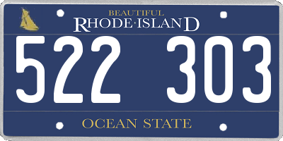 RI license plate 522303