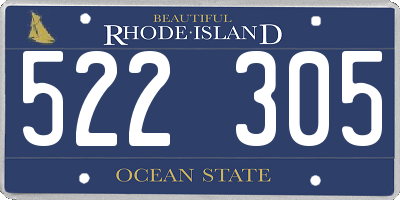 RI license plate 522305