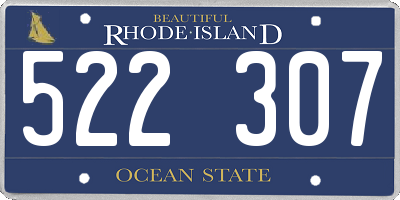 RI license plate 522307