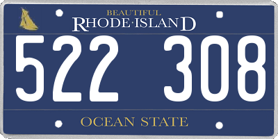 RI license plate 522308