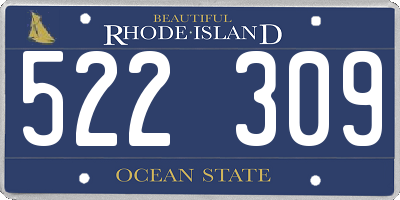 RI license plate 522309