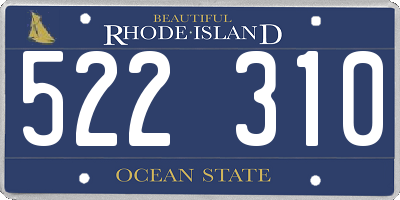 RI license plate 522310