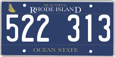 RI license plate 522313