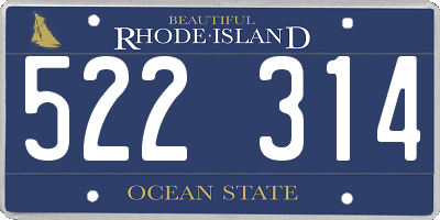 RI license plate 522314