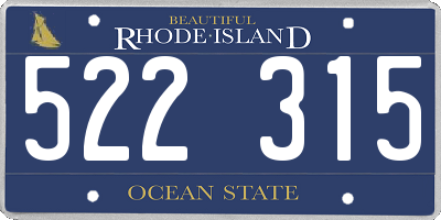 RI license plate 522315