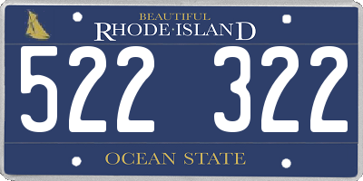 RI license plate 522322