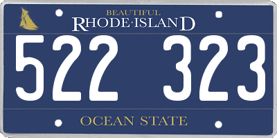 RI license plate 522323