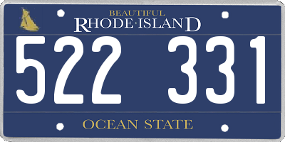 RI license plate 522331