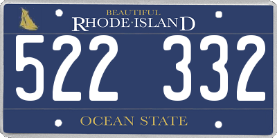 RI license plate 522332