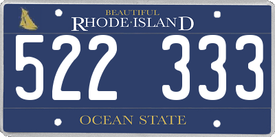 RI license plate 522333