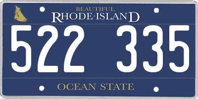 RI license plate 522335