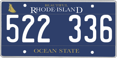 RI license plate 522336
