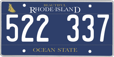 RI license plate 522337