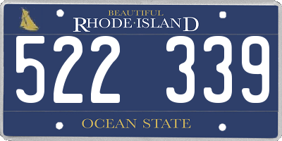 RI license plate 522339