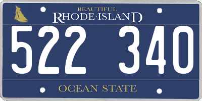 RI license plate 522340