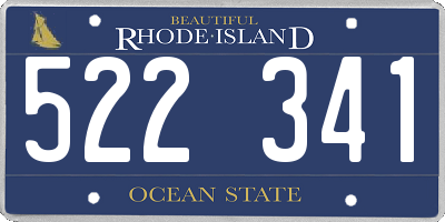 RI license plate 522341