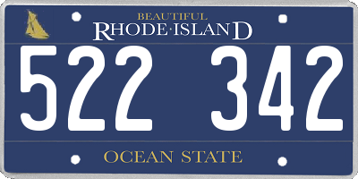 RI license plate 522342