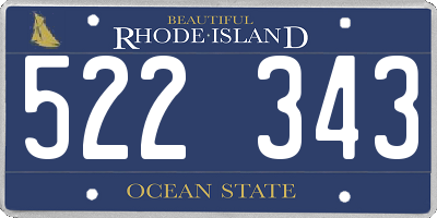 RI license plate 522343