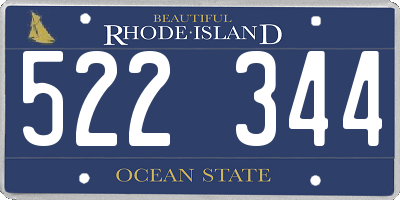 RI license plate 522344