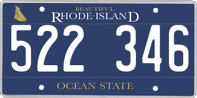 RI license plate 522346