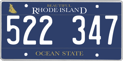 RI license plate 522347
