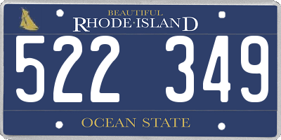 RI license plate 522349