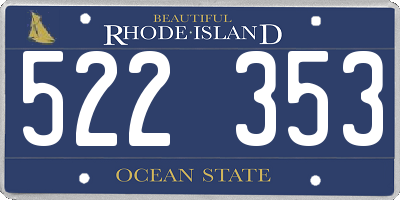 RI license plate 522353