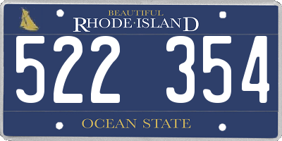 RI license plate 522354