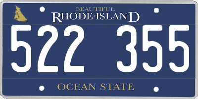 RI license plate 522355