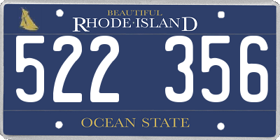 RI license plate 522356
